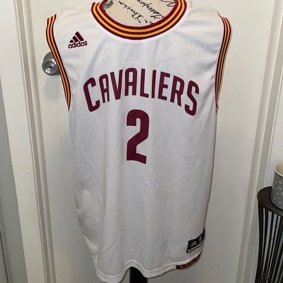 Adidas Sleeveless Jersey- “IRVING” #2 - white with maroon & gold trim SZ Y-Lg - Picture 1 of 6